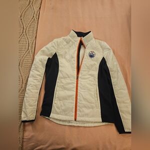 Edmonton Oilers G-III NHL Women's Small Warm Zip Logo Puffer Jacket‎